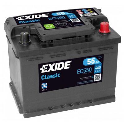 Exide Classic EC550 akkumultor, 12V 55Ah 460A J+ EU, magas