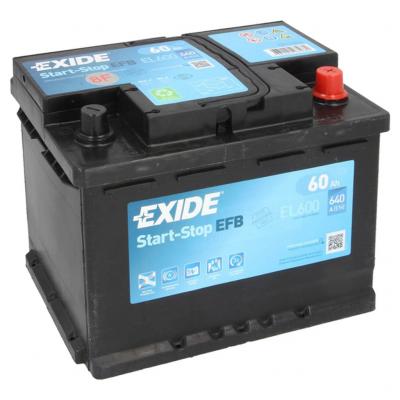 Exide Start-Stop EFB EL600 akkumultor, 12V 60Ah 640A J+ EU, magas