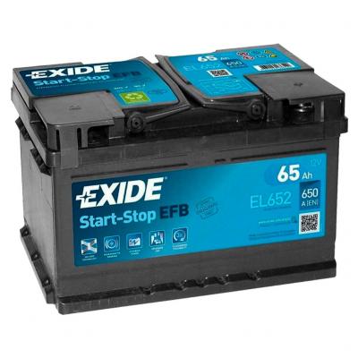 Exide Start-Stop EFB EL652 akkumultor, 12V 65Ah 650A J+ EU, alacsony