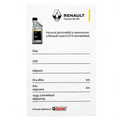 Castrol - Renault GTX olajcsere cmke, ntapads