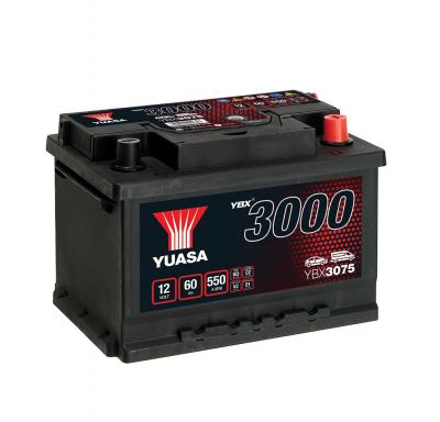 Yuasa SMF YBX3075 akkumultor, 12V 60Ah 550A J+ EU, alacsony