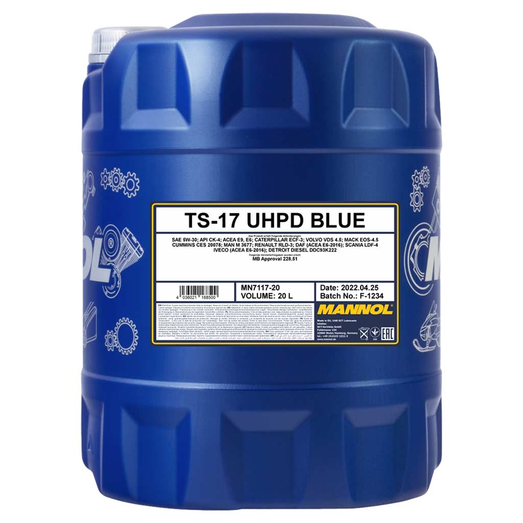 Mannol 7117 TS-17 UHPD Blue Truck Special 5W-30 (5W30) motorolaj, 20lit