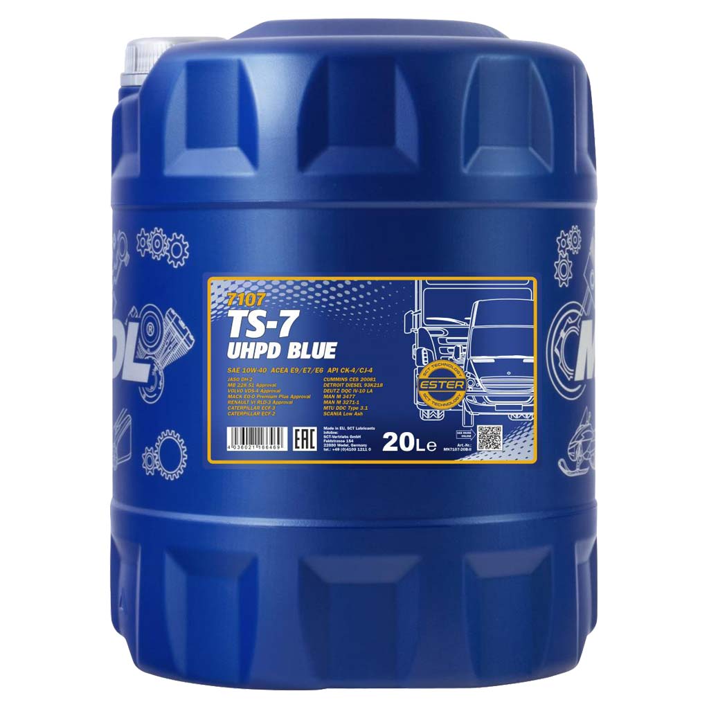 Mannol 7107 TS-7 UHPD Blue Truck Special 10W-40 (10W40) motorolaj, 20 liter