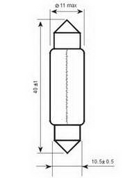 SCT Germany 12V 10W C10W SV8,5 (T11x41) sofita (festoon) izz, Long Life