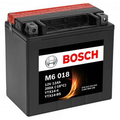 Bosch M6 AGM 0092M60180 motorakkumultor, YTX14-4, YTX14-BS, 12V 12AH 200A, B+