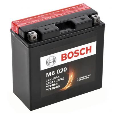 Bosch M6 AGM 0092M60200 motorakkumultor, YT14B-4, YT14B-BS, 12V 12AH 190A, B+