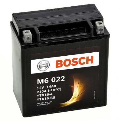 Bosch M6 AGM 0092M60220 motorakkumultor, YTX16-4, YTX16-BS, 12V 14AH 220A, B+ Motoros termkek alkatrsz vsrls, rak