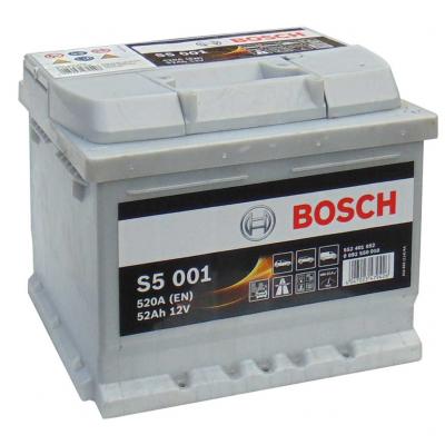 Bosch Silver S5 001 0092S50010 akkumultor, 12V 52Ah 520A J+ EU, alacsony