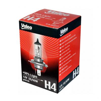 Valeo 032511��12V 60/55W H4 P43t-38 +50% Light f�nysz�r�izz� VALEO