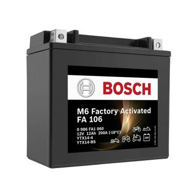 Bosch FA106 (M6 018, YTX14-4, YTX14-BS) gyrilag aktivlt AGM motorakkumultor, 12V 12Ah 200A Motoros termkek alkatrsz vsrls, rak