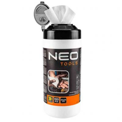 K�ztiszt�t� kend�, 100 lap, ragaszt�, gyanta,szilikon,lakk, fest�k, poliuret�n hab �s polimer NEO TOOLS (NEOTOOLS)