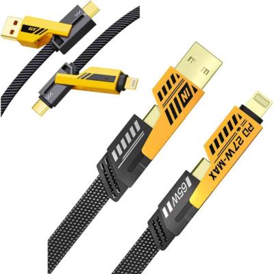 12224 4 az 1-ben 5A 60 W-os t�bbfunkci�s t�lt� �s adatk�bel, aranyozott 4IN1GOLD