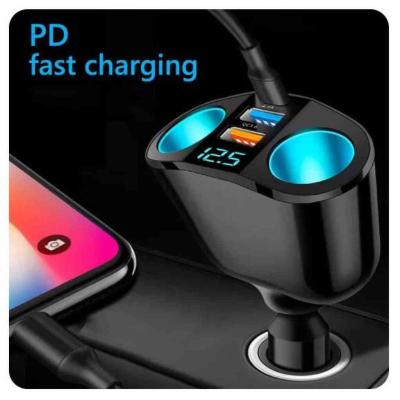 13115 QC3024 Pr�mium aut�s t�lt� 2 USB porttal + 2 szivargy�jt� + PD AUTOLIFE