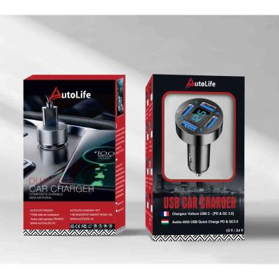 13153 M42 Aut�s t�lt� + voltm�r� - 4USB 4.8A - Quick Charge 3.0 - 12-24V AUTOLIFE