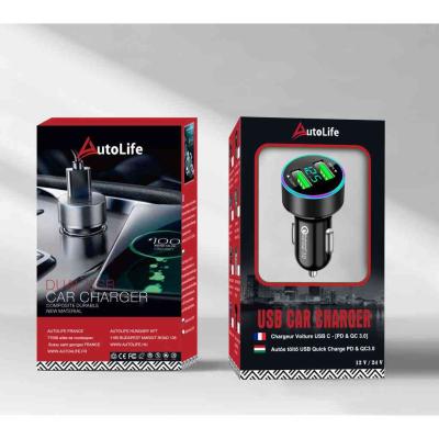 13160 M23 Aut�s t�lt� + voltm�r� - 2USB - Quick Charge 3.0 - 12-24V AUTOLIFE