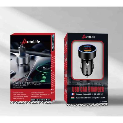 13177 M22 Aut�s t�lt� + voltm�r� - 2USB - Quick Charge 3.0 - 12-24V AUTOLIFE