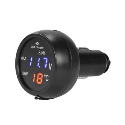 13207 USB-s aut�s t�lt�, voltm�r�vel �s LCD digit�lis h�m�r�vel, szivargy�jt� csatlakoz�s 12/24V AUTOLIFE