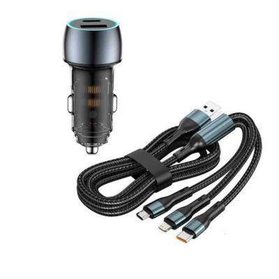 Aut�s t�lt� + 3IN1 gyorst�lt� k�bel - 48W - Quick Charge 3.0 - 12-24V LED 07AC+ SZETT AUTOLIFE