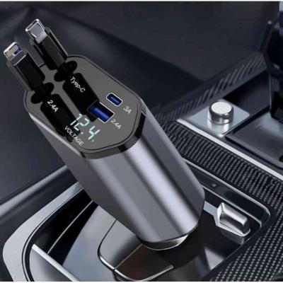 120W 4in1 aut�s t�lt� - Kih�zhat� k�bellel TYPE-C + APPLE, PD USB Gyors t�lt�s 12/24V AUTOLIFE