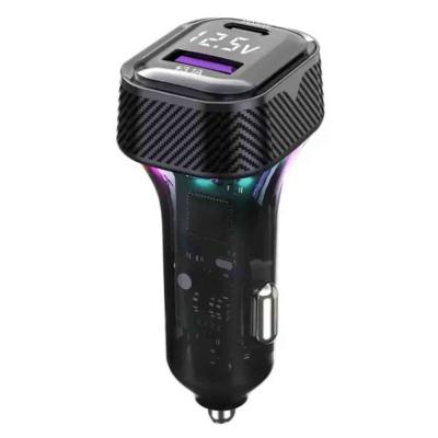 K27 Szivargy�jt�s gyorst�lt� 45W - PD Type-C + USB, RGB vil�g�t�ssal �s be�p�tett voltm�r�vel AUTOLIFE