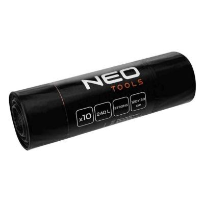Szemeteszs�k, 240l, 120x150cm, 60mic, fekete, 10db NEO TOOLS (NEOTOOLS)