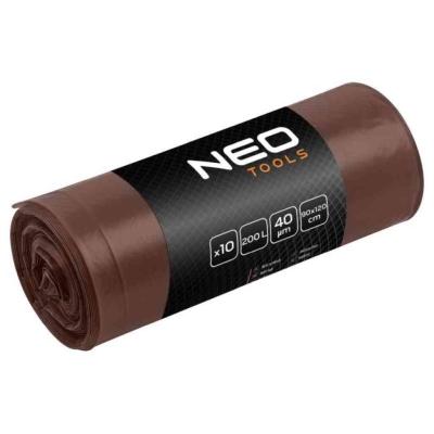Szemeteszs�k 200l, 90x120cm, barna, er�s�tett, vastags�g:40mic, 10db NEO TOOLS (NEOTOOLS)