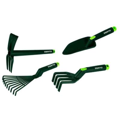 Mini kertiszersz�m k�szlet, 4 db m�anyag (gereblye, vill�skapa, lap�t, kultiv�tor) VERTO