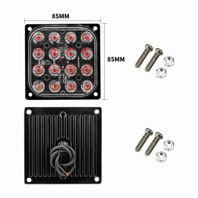 18028 16 LED-es n�gyzet alak� stroboszk�p - E-jeles - 12-24V W13891-6 AUTOLIFE