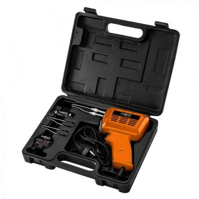 Forraszt�pisztoly 150w, kieg�sz�t�kkel, 3db p�kacs�cs, forraszt�kr�m, forraszt��n, kofferben NEO TOOLS (NEOTOOLS)