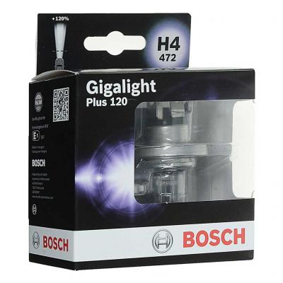 Bosch 1 987 301 106 12V 60/55W H4 P43t-38 Gigalight Plus 120 fnyszrizz, 2db BOSCH