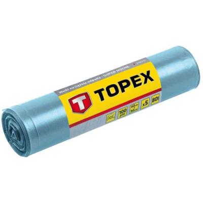 Szemetessz�k 80 l, Nagy teherb�r�s�, k�k, 5 db, m�retek:60x90 cm, vastags�g: 100 mic, LDPE f�lia TOPEX
