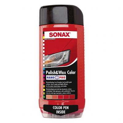 SONAX 296400 Polish + Wax Color, polroz, piros, 500 ml SONAX
