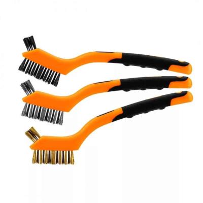 Dr�tkefe k�szlet 3 db, 3x7 sor, Ac�l, m�anyag �s s�rgar�z sz�las kef�k NEO TOOLS (NEOTOOLS)