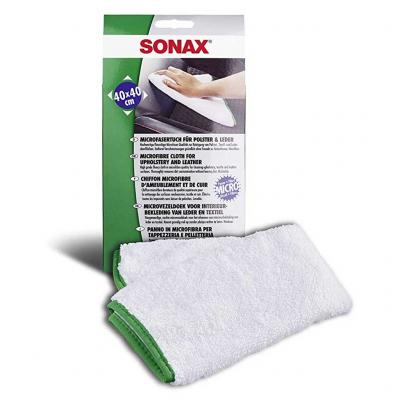 SONAX 416800 Microfaser Tch fr Polster und Leder, mikroszlas trlkend krpitra s brre, 40x40cm SONAX