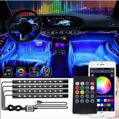 RGB Aut� Belt�ri Hangulatvil�g�t�s - 12V + Applik�ci�val vez�relhet� AUTOLIFE