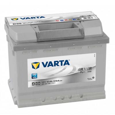 Varta Silver Dynamic D39 5634010613162 akkumultor, 12V 63Ah 610A B+ EU, magas Aut akkumultor, 12V alkatrsz vsrls, rak