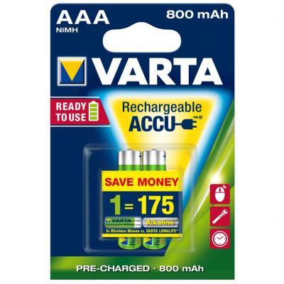 Varta AAA 800mAh 2db Ready2use tlthet elem, akkumultor