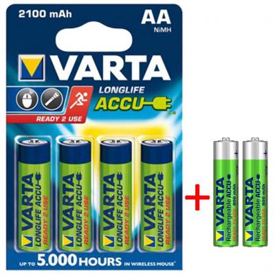 Varta elem akkumultor AA 2100mAh 4db Ready2use + 2 db 800mAh AAA Ready2use 