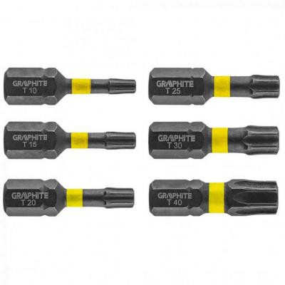 Torzi�s �tvecsavaroz� bit TX10/15/20/25/30/40x25mm, 6db. GRAPHITE