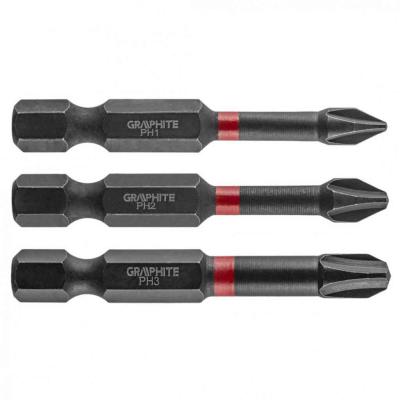 Torzi�s �tvecsavaroz� bit PH1/2/3x50mm, 3db. GRAPHITE