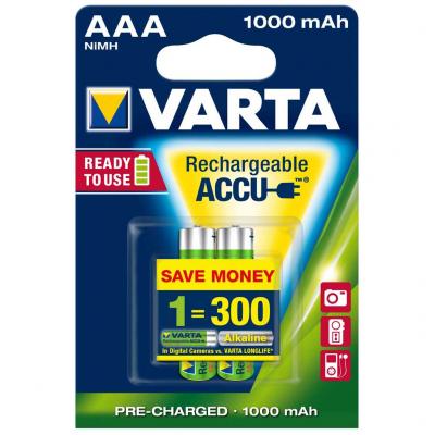 Varta AAA 1000mAh 2db Ready to Use tlthet elem, akkumultor