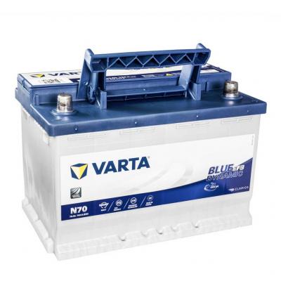 Varta Blue Dynamic EFB N70 570500076D842 akkumultor, 12V 70Ah 760A J+ EU, magas