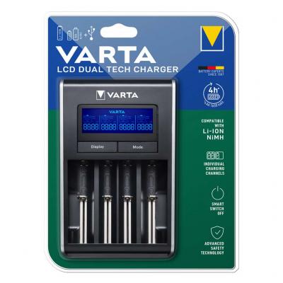 Varta 57676101401 LCD Dual Tech Charger (Li-Ion/NiMH) elem akkumulátor töltő AA.AAA Varta