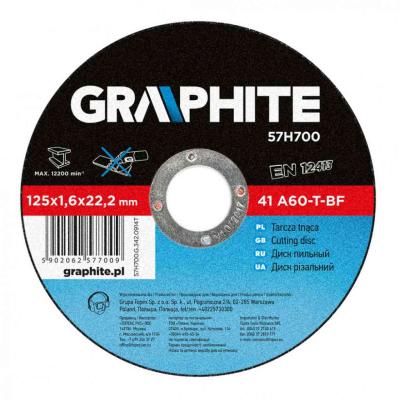 V�g�korong f�mhez 125x1,6x22mm, 41 A60-T-BF GRAPHITE