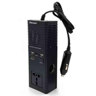 63011 12/24V Aut�s inverter 200W �talak�t� AC 220V-ra, 2 h�l�zati csatlakoz�val, 2 USB - 1 Type-C porttal �s 1 szivargy�jt� aljzat AUTOLIFE