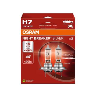 Osram 64210NBS-2HB 12V 55W H7 PX26d Night Breaker Silver f�nysz�r�izz�, Duo Pack AMS-OSRAM (AMSOSRAM)