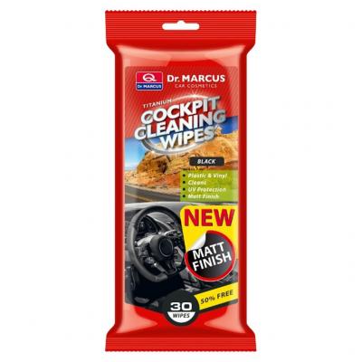 Dr. Marcus Cockpit Cleaning Wipes, matt mszerfal-pol kend, black