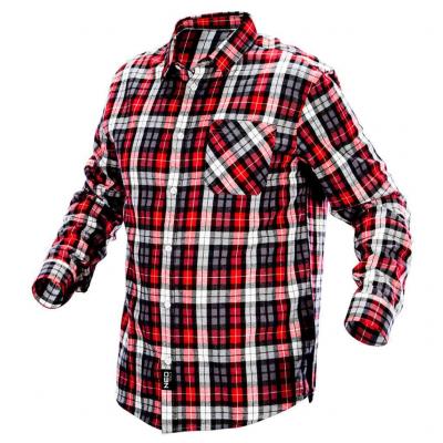 Flanel ing, piros-fekete-feh�r, 100% pamut,XL