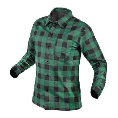 Flanel ing, z�ld-fekete, 100% pamut, S
