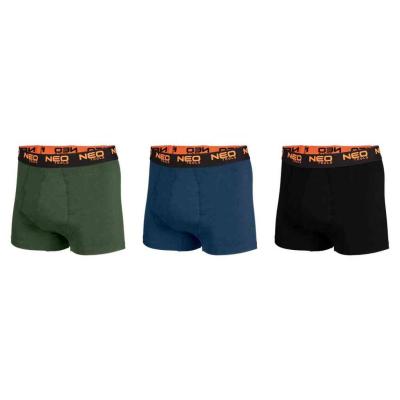 Boxerals�, 95% pamut, 2% elaszt�n, olivaz�ld, k�k, fekete, 3db, XL